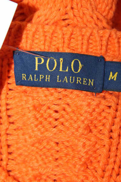 Polo Ralph Lauren Bright Orange 100% Cotton Long Sleeve Sweater Size Medium