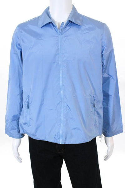 Weekend Max Mara Light Blue Long Sleeve Zipper Up Waterproof Jacket Size Small