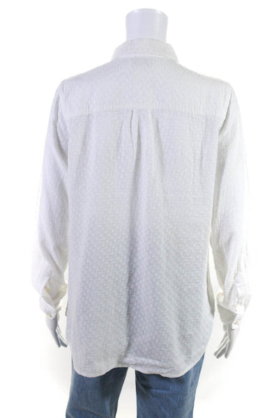 Madewell Womens Button Front Collared Long Sleeve Shirt White Size Medium