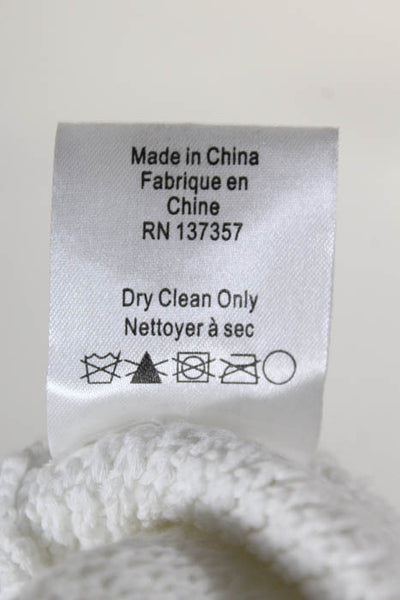 Marissa Webb White Cotton Long Sleeve Scoop Neck Sweater Size Small