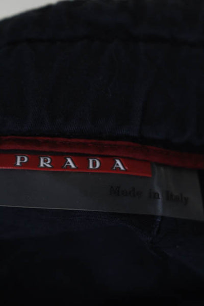 Prada Navy Blue Cotton Cargo Pocketed Pencil Skirt Italian Size 40