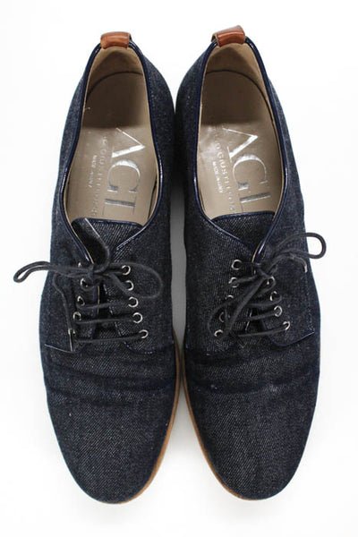 AGL Attilio Giusti Leombruni Blue Denim Almond Toe Flats Oxfords Shoes Size 9 M