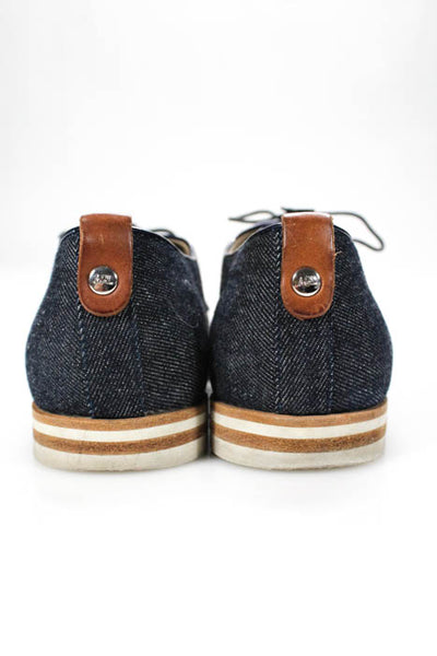 AGL Attilio Giusti Leombruni Blue Denim Almond Toe Flats Oxfords Shoes Size 9 M