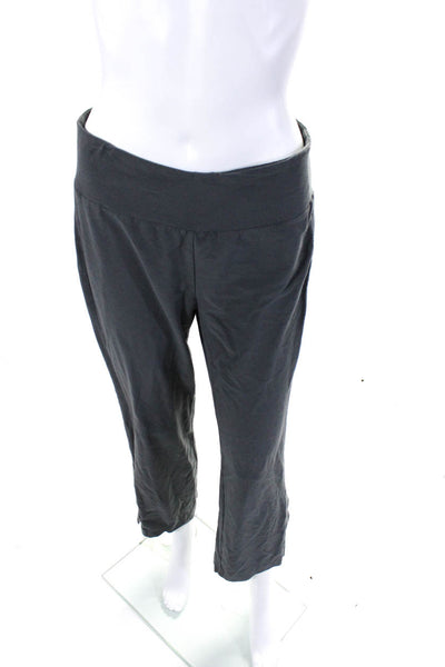 Eileen Fisher Womens Gray Crepe Pull On Slit Ankle Straight Active Pants Size S