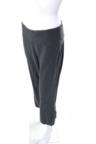 Eileen Fisher Womens Gray Crepe Pull On Slit Ankle Straight Active Pants Size S