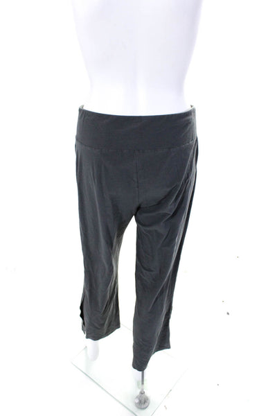 Eileen Fisher Womens Gray Crepe Pull On Slit Ankle Straight Active Pants Size S