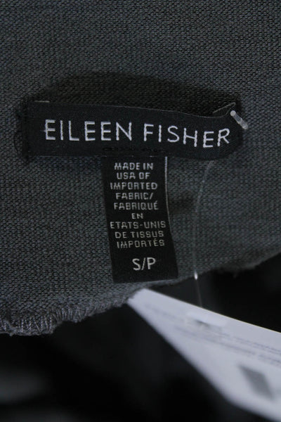 Eileen Fisher Womens Gray Crepe Pull On Slit Ankle Straight Active Pants Size S