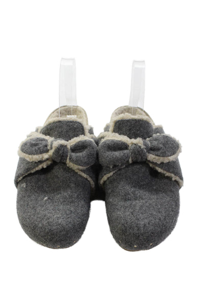 Loeffler Randall Womens Twist Bow Slide On Clogs Gray Size 8
