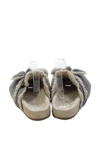 Loeffler Randall Womens Twist Bow Slide On Clogs Gray Size 8
