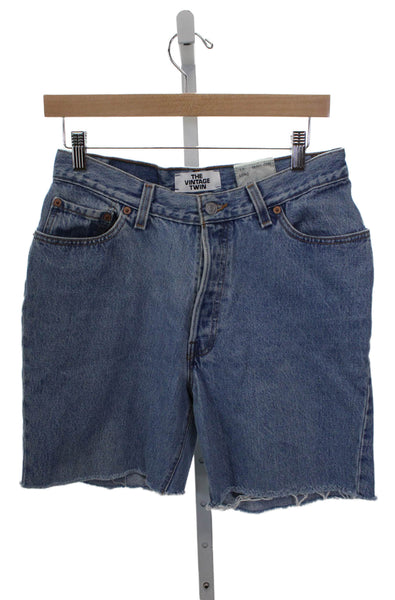 Levi Strauss & Co Womens Cut-Off Shorts Blue Button Cotton Tall Size 13