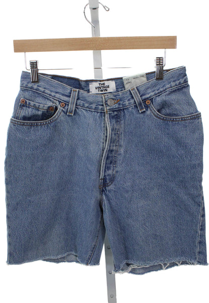 Levi Strauss & Co Womens Cut-Off Shorts Blue Button Cotton Tall Size 13