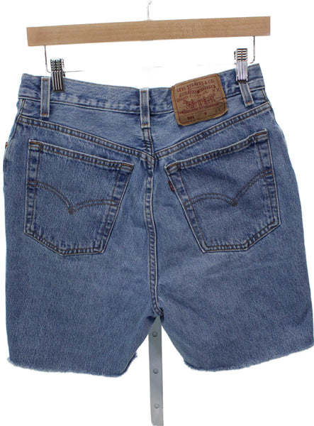 Levi Strauss & Co Womens Cut-Off Shorts Blue Button Cotton Tall Size 13