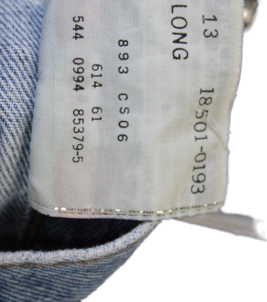Levi Strauss & Co Womens Cut-Off Shorts Blue Button Cotton Tall Size 13