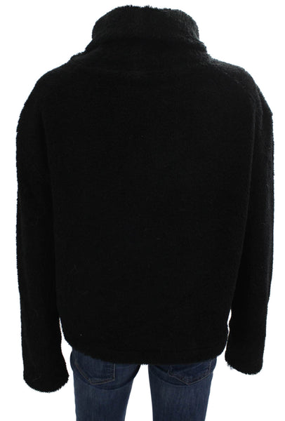 Reformation Womens Black Turtleneck Fleece Pullover Sweater Long Sleeve Size M