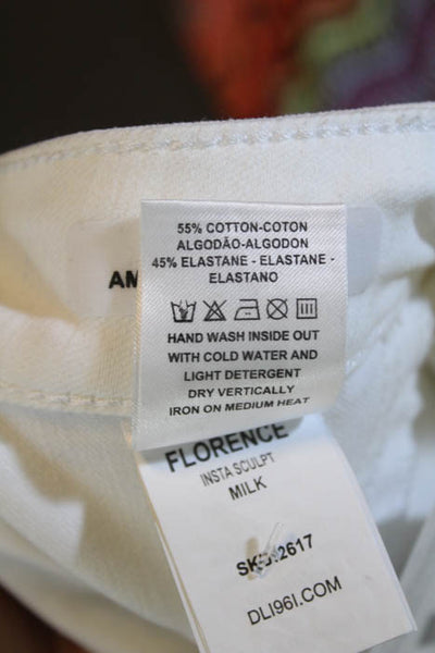 DL1961 Milk White Cotton Florence Instasculpt Skinny Leg Jeans Size 29
