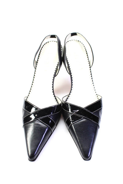 Lauren Ralph Lauren Womens Leather Pointed Toe Skylar Slingbacks Black Size 6US