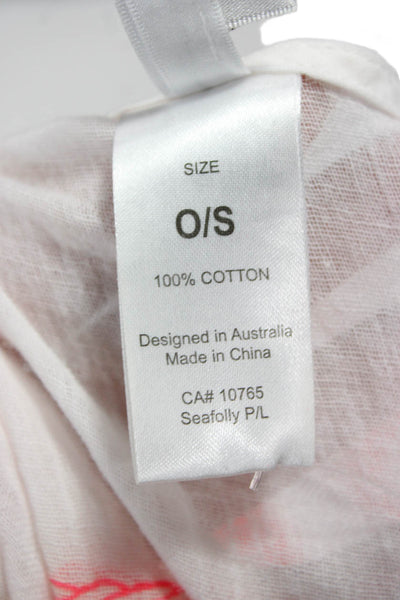 Seafolly Women White Striped Cotton Poncho Cover Up Size One Size