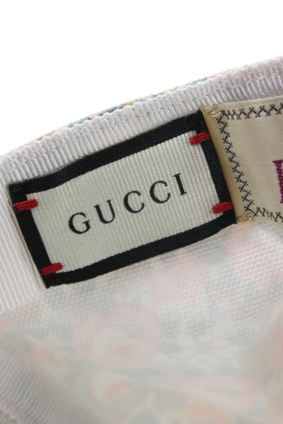 Gucci Unisex Adults Cotton Blend Floral Print Baseball Cap Pink Size S