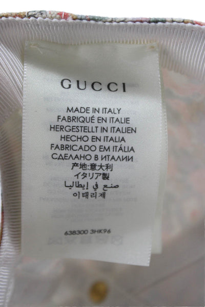 Gucci Unisex Adults Cotton Blend Floral Print Baseball Cap Pink Size S