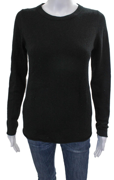 J Crew Collection Womens Cashmere Pullover Sweater Black Crew Neck Size S