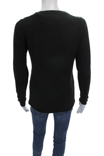 J Crew Collection Womens Cashmere Pullover Sweater Black Crew Neck Size S