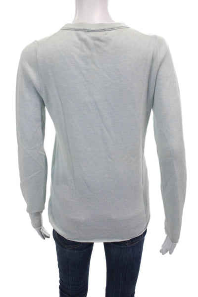 J Crew Collection Womens Cashmere Pullover Sweater Blue Crew Neck Size S