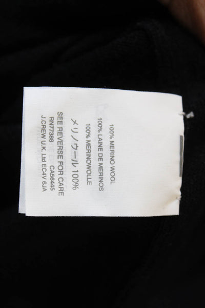 J Crew Womens Black Merino Wool Pullover Sweater Crew Neck Long Sleeve Size S