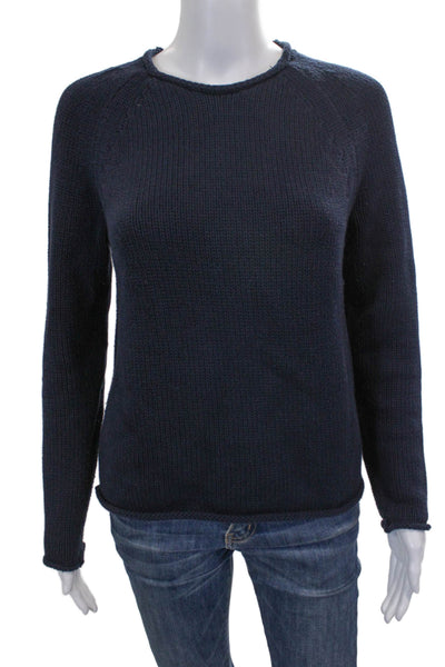 J Crew Women Pullover Sweater Blue Cotton Crew Neck Long Sleeve Size S