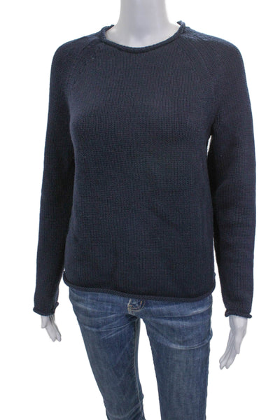 J Crew Women Pullover Sweater Blue Cotton Crew Neck Long Sleeve Size S
