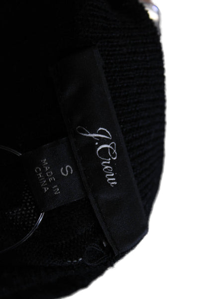 J Crew Womens Merino Wool Crew Neck Pullover Sweater Black Long Sleeve Size S
