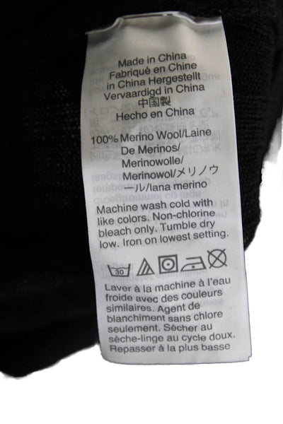 J Crew Womens Merino Wool Crew Neck Pullover Sweater Black Long Sleeve Size S