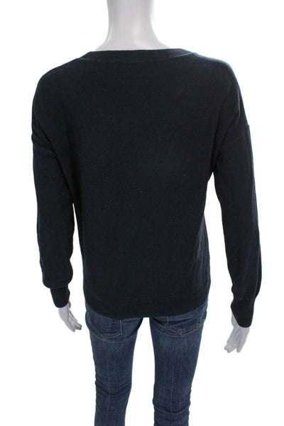 J Crew Women Pullover Sweater Blue Cotton Crew Neck Long Sleeve Size XS