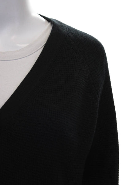 J Crew Women Cardigan Black Cotton V Neck Long Sleeve Size XS