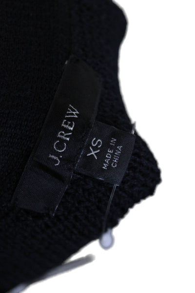 J Crew Women Cardigan Black Cotton V Neck Long Sleeve Size XS