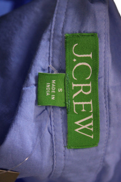 J Crew Women Tunic Collared Long Sleeve Cotton Blue Size S