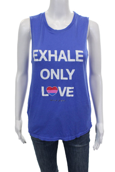 Spiritual Gangster Unisex Basic Tank Blue Micro Modal Crew Neck Size S