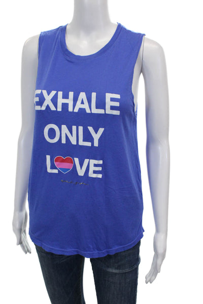 Spiritual Gangster Unisex Basic Tank Blue Micro Modal Crew Neck Size S