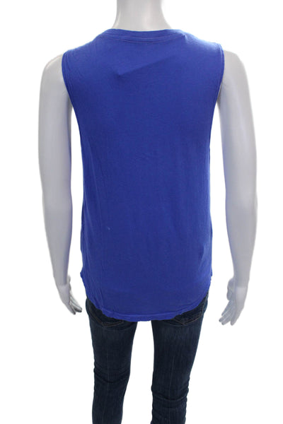 Spiritual Gangster Unisex Basic Tank Blue Micro Modal Crew Neck Size S