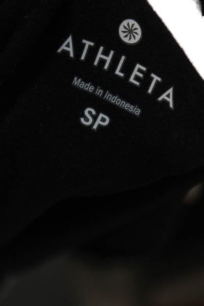 Athleta Women Black Tank Dress Sleeveless V-Neck Striped Short Size PS