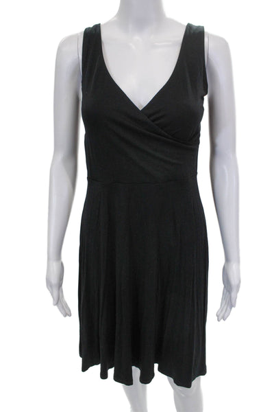 Boden Women Wrap Dress Black V-Neck Sleeveless Knee Length Size 6P