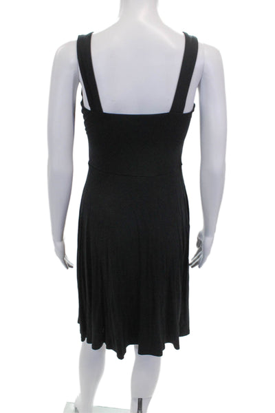 Boden Women Wrap Dress Black V-Neck Sleeveless Knee Length Size 6P