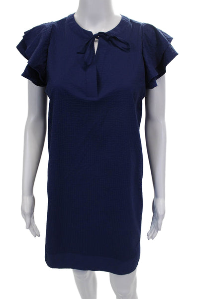 Vineyard Vines Women Shift Dress Blue Short Sleeve Round Neck Size XS