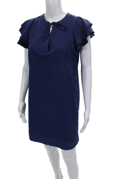 Vineyard Vines Women Shift Dress Blue Short Sleeve Round Neck Size XS