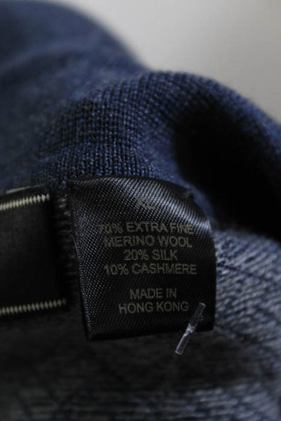 Neiman Marcus Exclusive Blue Wool Blend Button Front Sweater Size Extra Large