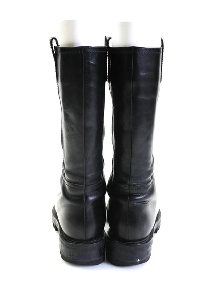 Tamara Mellon Womens Leather Cuban Heel Pull On Mid-Calf Boots Black Size 7US 37