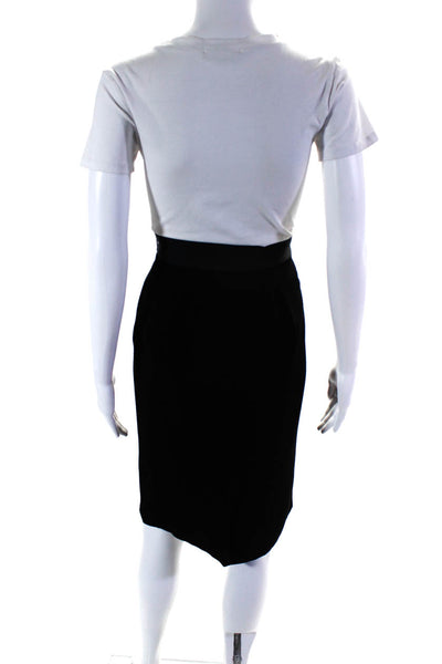 CH Carolina Herrera Womens Textured Back Zip Straight Pencil Skirt Black Size 8