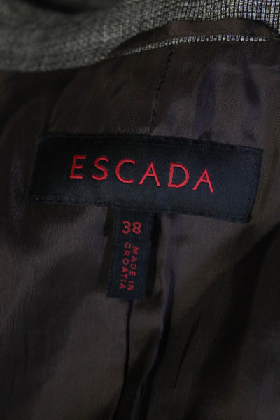 Escada Womens Linen Two Button Skirt Suit Dark Brown Size EUR 38