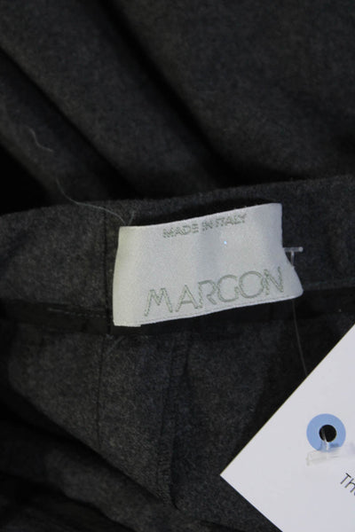 Margon Womens Wool Buttoned Zip Pleated Straight Leg Dress Pants Gray Size EUR54