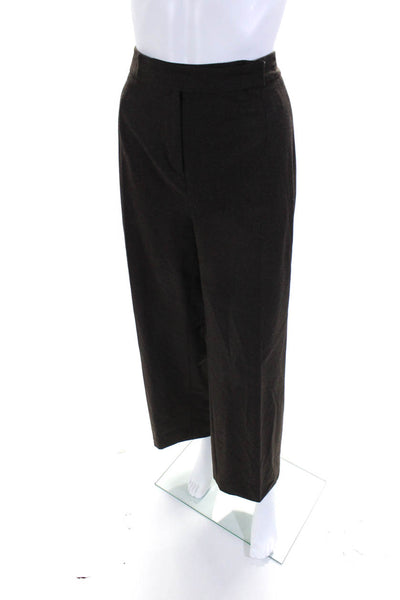 Margon Womens Wool Buttoned Hook & Eye Straight Leg Dress Pants Brown Size EUR54