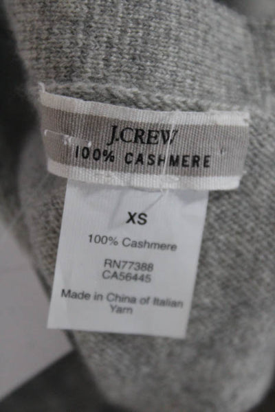 J Crew Light Grey Cashmere V Neck Button Down Cardigan Sweater Size Extra Small